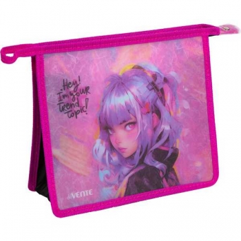 Папка д/тетр. А5 на молнии, картон/пластик deVENTE Hey Girl (243*200*80мм) арт.8056562