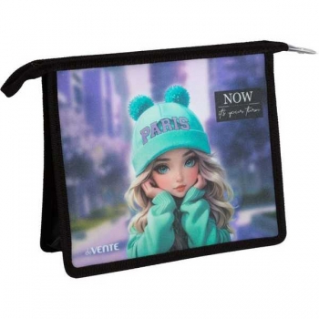 Папка д/тетр. А5 на молнии, картон/пластик deVENTE Paris Girl (243*200*80мм) арт.8056564