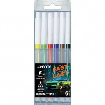Фломастеры deVENTE 06 цв. в пластиковой упаковке Fast Or Last арт.5080522