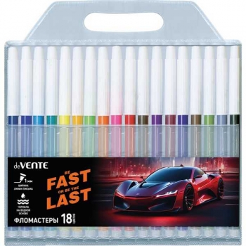 Фломастеры deVENTE 18 цв. в пластиковой упаковке Fast Or Last, арт.5082522