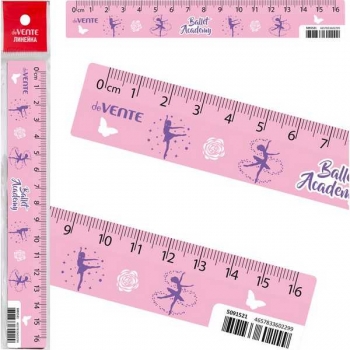 Линейка 16 см deVENTE Ballet Academy пластиковая с дизайном арт.5091521