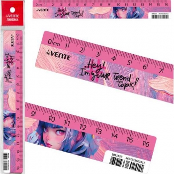 Линейка 16 см deVENTE Hey Girl пластиковая с дизайном арт.5091527