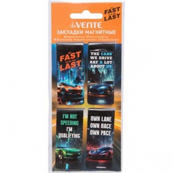 Закладка магнитная deVENTE  Fast Or Last (25*56,6мм) набор 4 шт арт.8065503
