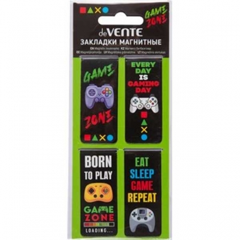 Закладка магнитная deVENTE  Gamer (25*56,6мм) набор 4 шт арт.8065504