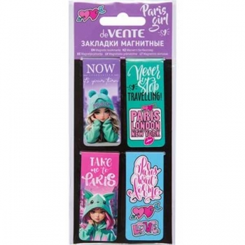 Закладка магнитная deVENTE  Paris Girl (25*56,6мм) набор 4 шт арт.8065506