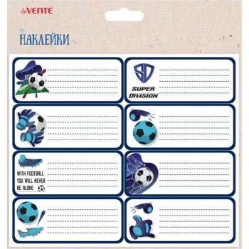 Наклейки для тетрадей deVENTE 40*96мм Super Division, 8 дизайнов, блистер арт.8066528