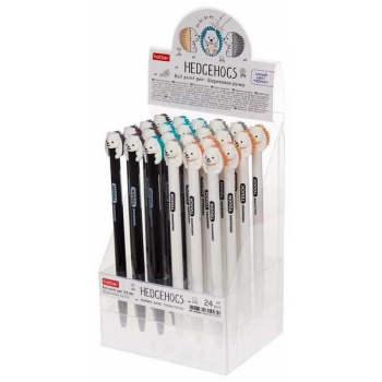 Ручка шариковая автоматическая Hatber Hedgehog, 0.6мм, чернила на масл. основе, корпус ассорти, синяя арт.BP_058666