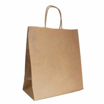 Пакет бумажный крафт 26х35х15см, крученые ручки, плотн. 90г/м2 арт.609764