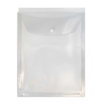 Папка-конверт А4 (230х310мм) на кнопке с расширением 25мм (250 л), 180 мкм, ПВХ, прозрачная  арт. 2920