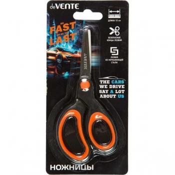 Ножницы deVENTE 13 см детские Fast Or Last, с закругл. кончиками лезвий, прорезин. ручками, в карт. блис арт.8010508