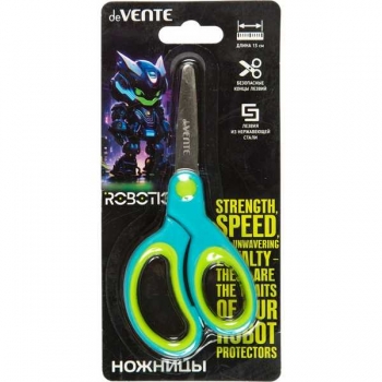 Ножницы deVENTE 13 см детские Robotic, с закругл. кончиками лезвий, прорезин. ручками, в карт. блист арт.8010510