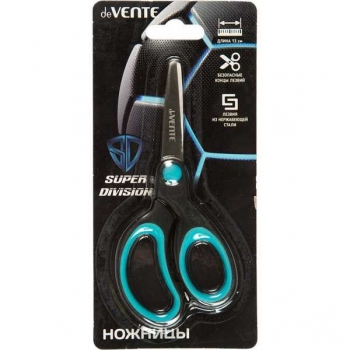 Ножницы deVENTE 13 см детские Super Division, с закругл. кончиками лезвий, прорезин. ручками, в карт.блист арт.8010519