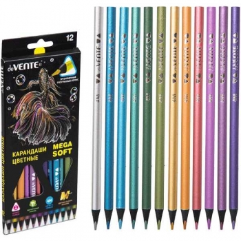Карандаши deVENTE 12цв Triolino Ultra 4М. Metallic 4М, трехгранные, в картонной уп. арт.5022336