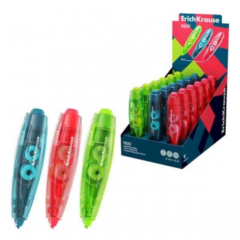 Штрих-корректор в ленте ErichKrause 5мм*6м Spin Reef, ассорти, с автоматической фиксацией аппликатора арт.63173