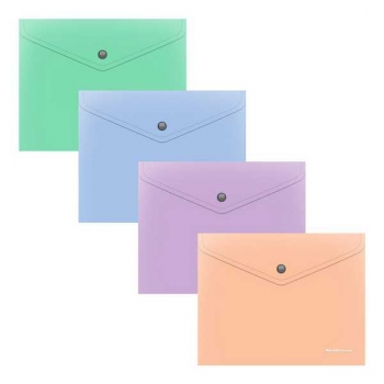 Папка-конверт А5+ на кнопке ErichKrause Matt Pastel Bloom, 180мкм, непрозрачная, ассорти арт.61143