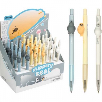 Ручка автоматическая deVENTE Тюленьчики, 0.7мм, подарочная с декор. элементом, ассорти, синяя арт.5070406