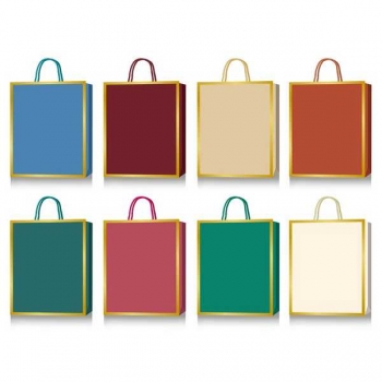 Пакет подарочный 26x32x10 см бумажный deVENTE Golden border Intense 210 г/м2, ассорти 4 цв, арт. 9041445