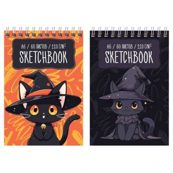 Скетчбук-блокнот А6 60л. на гребне BG Чародей, 120г/м2, глянцевая ламинация арт.СА660гр_58072