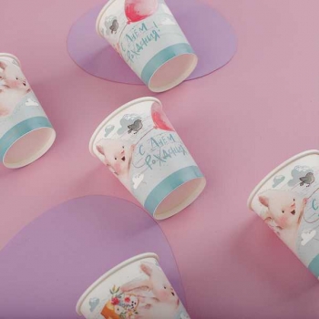 Стаканы одноразовые бумажные MESHU Сute bunny 200мл, набор 6шт., хол/гор, пакет с е/п арт.MS_55440