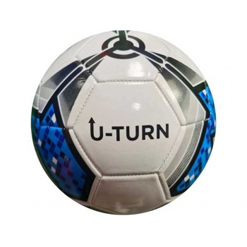 Мяч футбольный, №5, окружность 68-70см, 280-300г., PVC, белый с синим  арт.МБ-2418