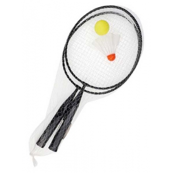 Набор для игры в теннис + бадминтон (2 в 1), 2 металл. ракетки с короткими ручками,1 волан,1 шарик, в сетке  арт.AN01020
