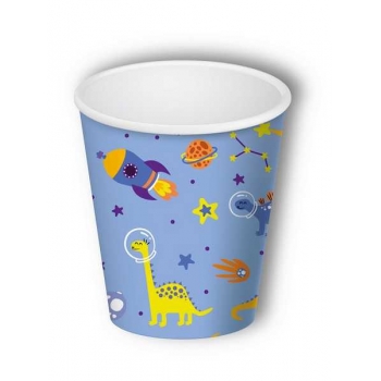 Стаканы одноразовые бумажные Динозавры 250мл, набор 6шт., хол/гор, флоупак арт.СТ-2112