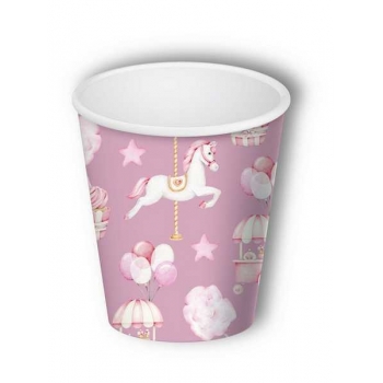 Стаканы одноразовые бумажные Карусель 250мл, набор 6шт., хол/гор, флоупак арт.СТ-2118