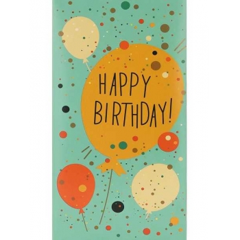 Конверт для денег 83*162мм Optima Happy Birthday! (желтый шарик) арт.1-04-0524