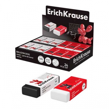 Ластик ErichKrause Balloon Dog, белый и черный арт.63060