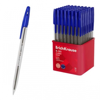Ручка шариковая ErichKrause R-301 CLASSIC, 1.0мм, синяя арт.63067 Ручка шариковая ErichKrause R-301 CLASSIC, 1.0мм, синяя арт.63067
