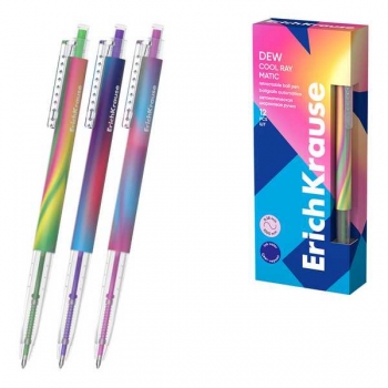 Ручка шариковая автоматическая ErichKrause Dew Matic Cool Ray, 0.7мм, синяя арт.61089