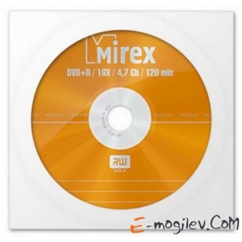 Диск DVD+R 4,7 Gb Mirex 16x в бумажном конверте с окном арт.UL130013A1C
