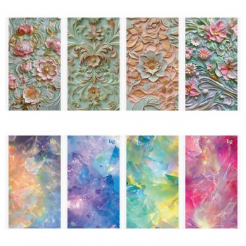 Блокнот А6 32л на скрепке BG Flowers and shine в клетку, блестки, ассорти арт.Б6ск32_бл 09429