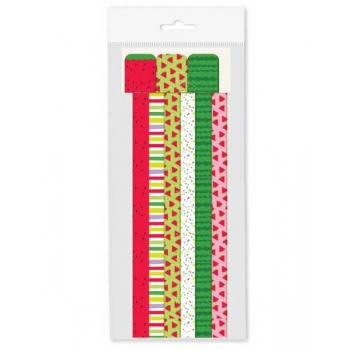 Закладки-ляссе  для книг, самоклеящиеся, ПВХ, набор 6шт 12х376 мм, Арбузный день арт.2921.Р6/6