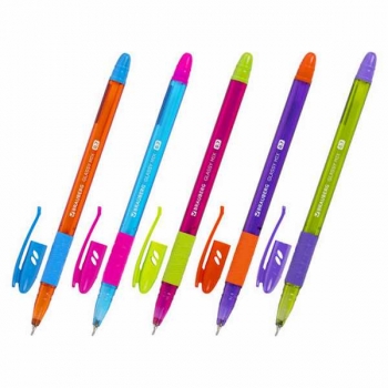 Ручка шариковая BRAUBERG GLASSY MIX, 0,7мм, синяя, масляная, с грипом, цвет корпуса ассорти арт.144106