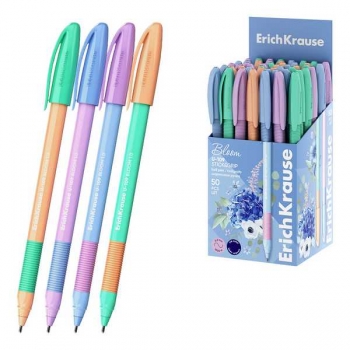 Ручка шариковая ErichKrause U-109 StickGrip Pastel Bloom, 1.0мм, игольч. узел, одноразовая, синяя арт.61025