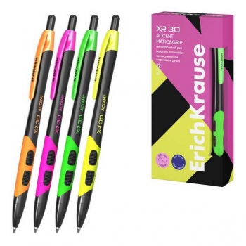 Ручка шариковая автоматическая ErichKrause XR-30 MaticGrip Accent, 0.7мм, синяя арт.61083