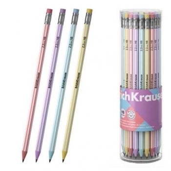 Карандаш ErichKrause HB ч/гр. с ластиком Blend, шестигранный, пластиковый арт.63329