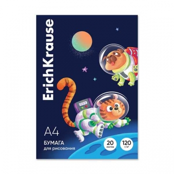 Папка для рисования А4 20л ErichKrause Space Animals 120 г/м2 арт.61540