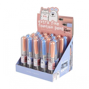 Ручка перьевая Bruno Visconti BEST FRIENDS, 0.38мм, С КАРТРИДЖЕМ, синяя арт.20-0387