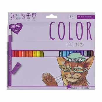 Фломастеры Bruno  Visconti 24цв EASY COLOR, в картотнной уп. арт.32-0062