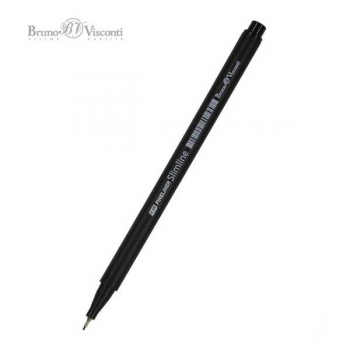 Ручка капиллярная Bruno Visconti Slimline, 0.36мм, черная арт.36-0021