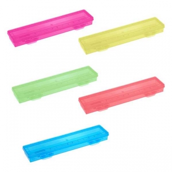 Пенал-футляр для кистей СТАММ, 350*90*35мм, пластик, неоновые цвета, ассорти арт.ПН80