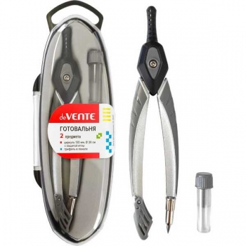 Готовальня deVENTE (02 предмета) (циркуль, грифель в пенале) в пласт.футляр с прозр. крышкой арт.5093501