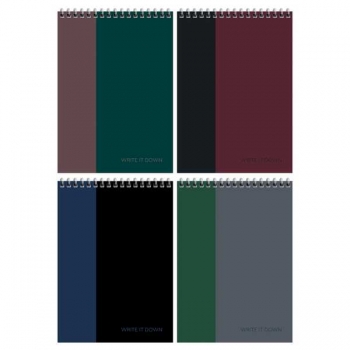 Блокнот А5 80л на гребне BG Duo mono твердая подложка, в клетку арт.Б5гр80 55933