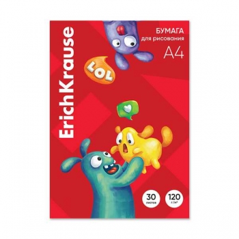 Папка для рисования А4 30л ErichKrause Jolly Friends 120 г/м2 арт.61633
