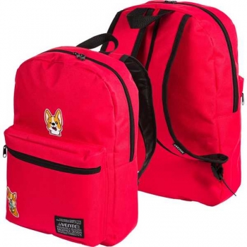 Рюкзак deVENTE подростковый 40х29х17 Corgi 1 отд и 1 перед карм., вышивка, красный арт.7032507