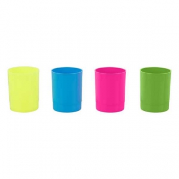 Подставка-стакан СТАММ Лидер, пластиковая, круглая, неоновые цвета арт.ПС-30584