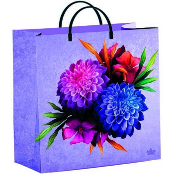 Мешок 30х30х9см мягкий пластик 140мкм ламинированный с пластиковой ручкой, Георгины арт.н00229833