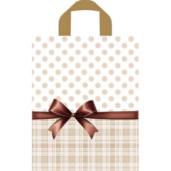 Мешок 35х28см ПВД 55мкм глянцевый с петлевой ручкой, Шоколадный бант арт.н00292232